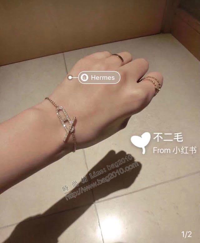 Hermes首飾品 愛馬仕豬鼻子手鏈 Hermes經典款女士手鏈  zgh1501